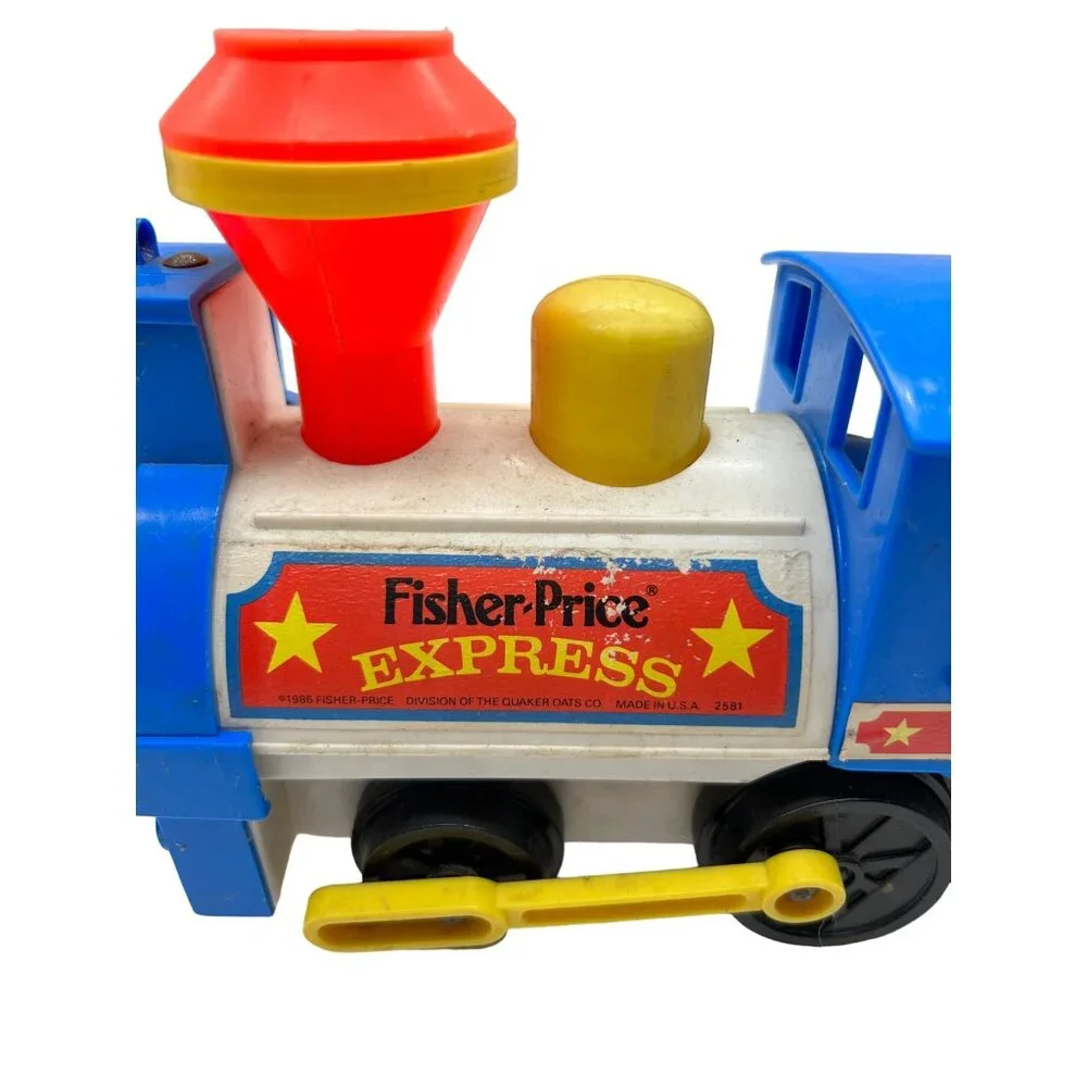 Vtg 1986 Fisher Price Circus Express Train 2581 Whistle Sound Engine‎ Pull Toy